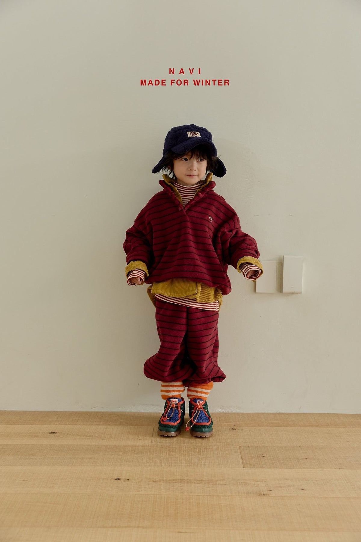 《予約》Fleece Button Tee / NAVI