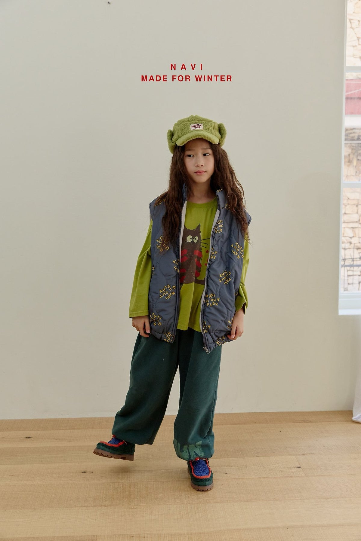 《予約》Vintage Cat L/S Tee / NAVI