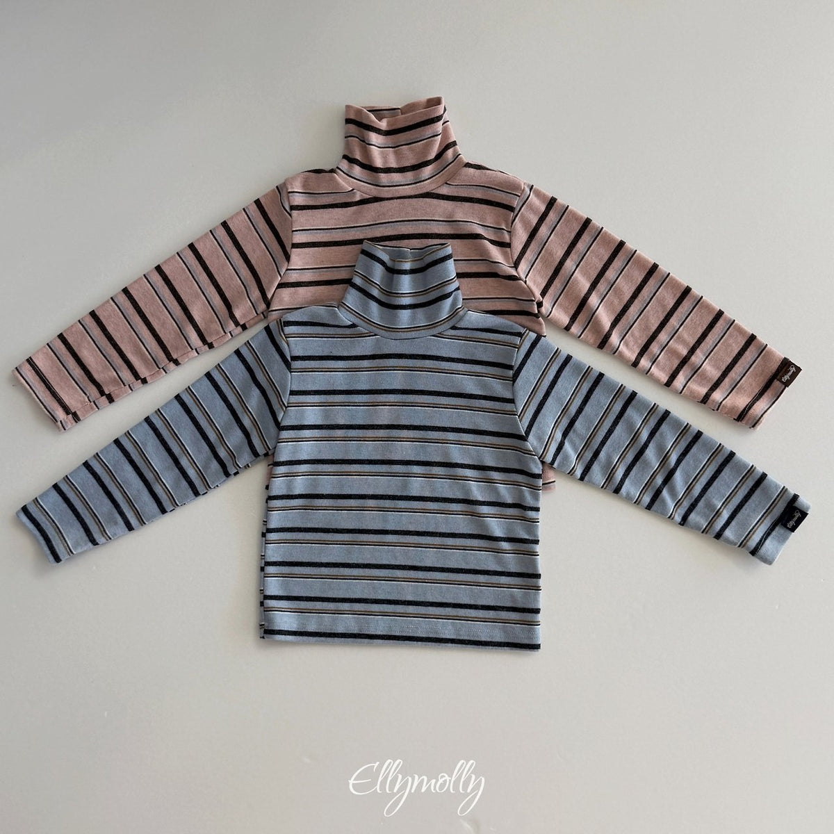 《予約》Snow Warmer Striped Turtleneck Tee / ELLY MOLLY