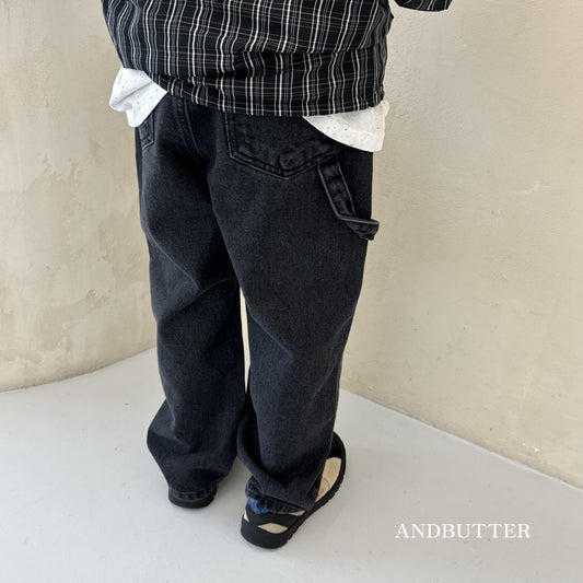 《予約》Stone black Denim Pants / andbutter