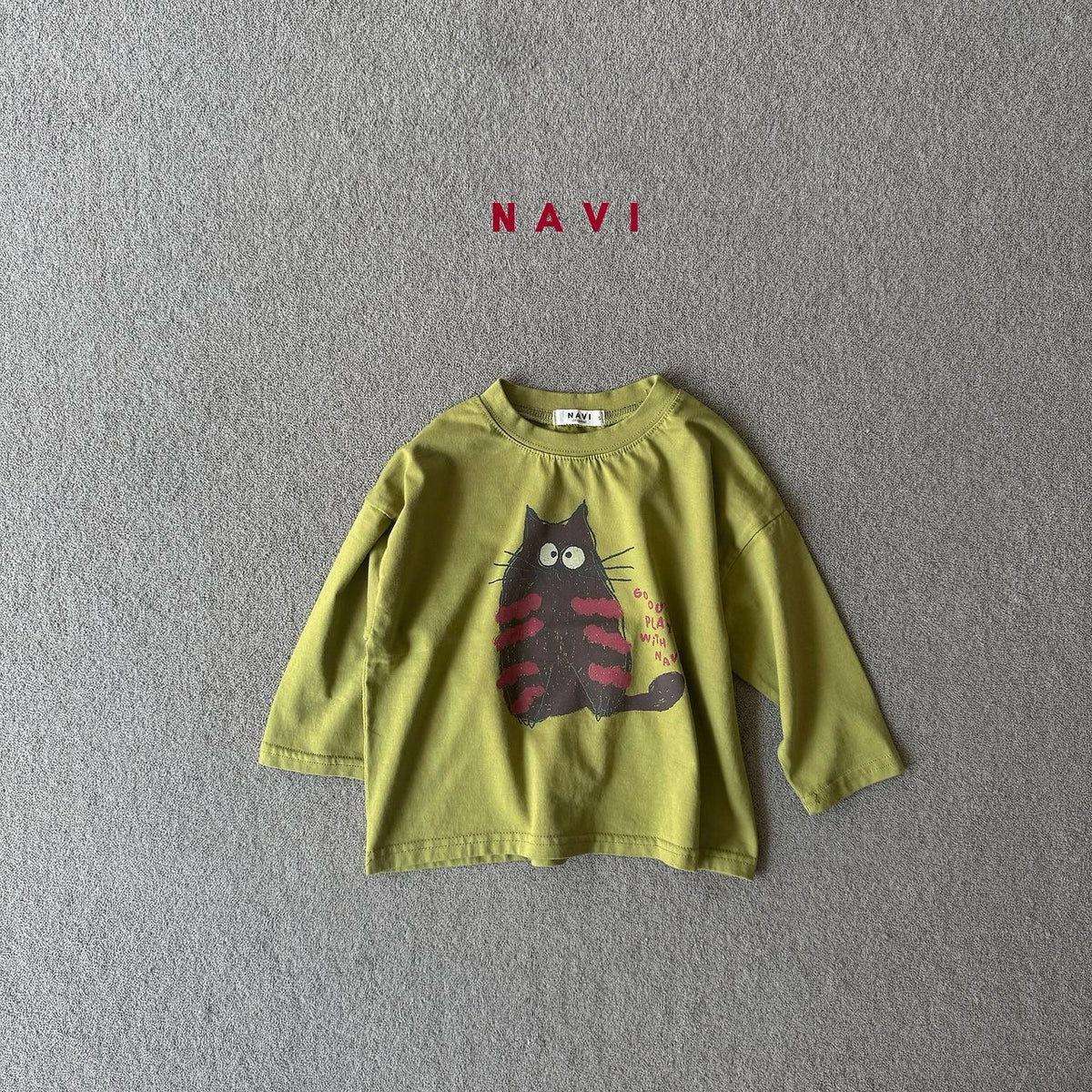 《予約》Vintage Cat L/S Tee / NAVI