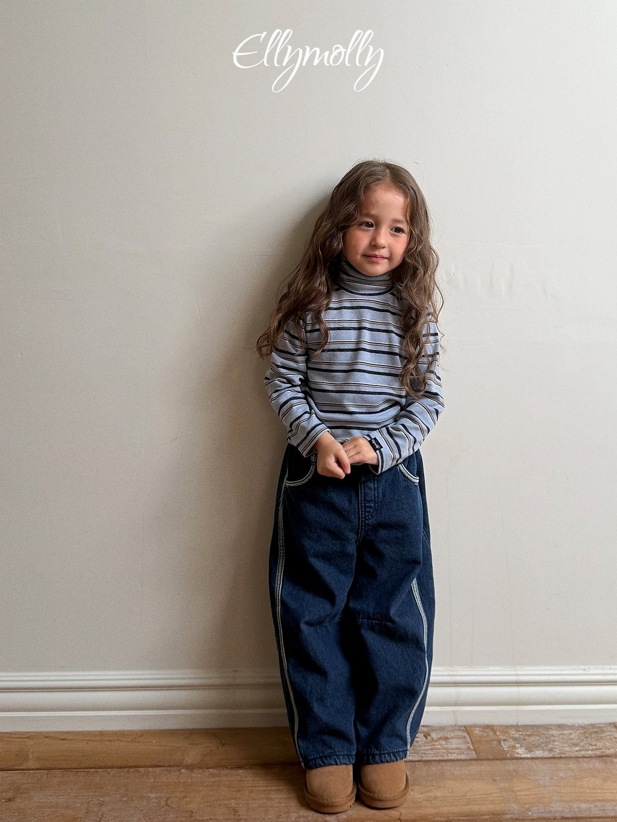 《予約》Snow Warmer Striped Turtleneck Tee / ELLY MOLLY
