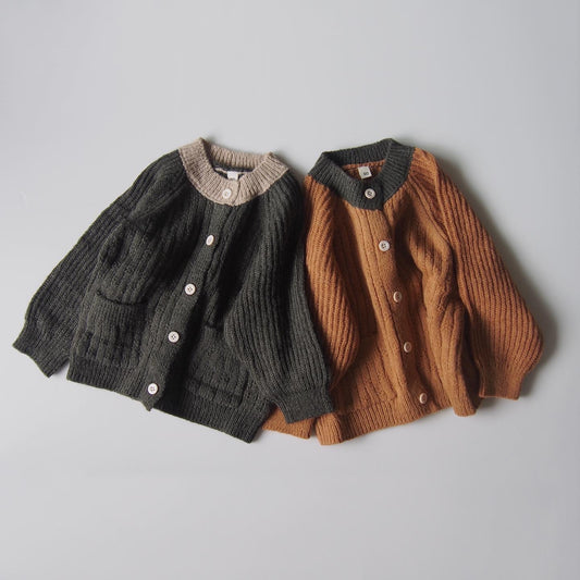 《brick 100cm last1点》Bi-color cardigan