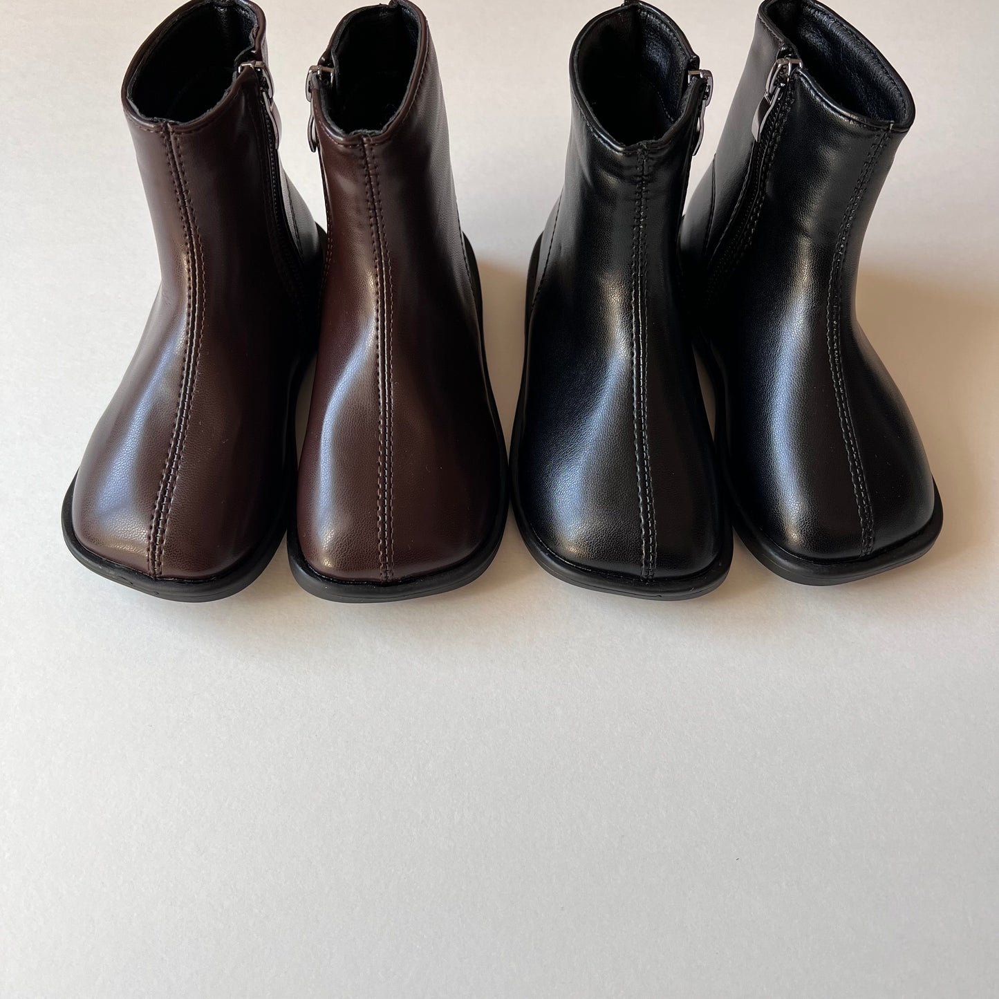 《残りブラウンのみ》Square toe short boots