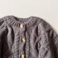 《即納 Gray100 size》Cable knit cardigan